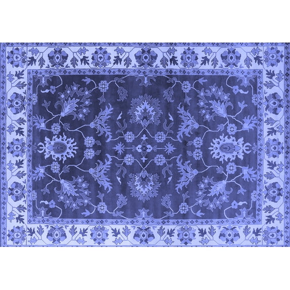Ahgly Company Indoor Rectangle Oriental Blue Industrial Area Rugs, 6' x 9'