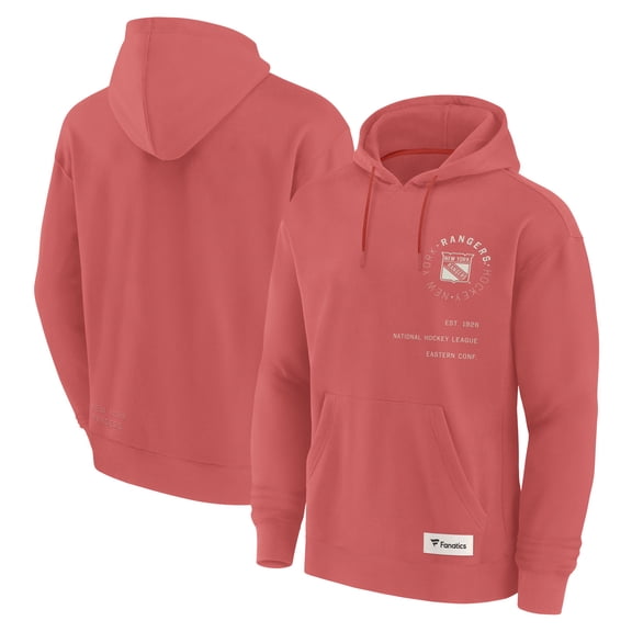 Men's Fanatics Red New York Rangers Future Ground Info Pullover Hoodie