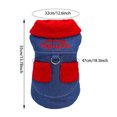 thumbnail image 2 of Dog Jackets for Small Dogs Built In Harness Dog Clothes Dog Clothes for Medium Dogs Girl Christmas Wool Lined Dog Jacket Suitable For Small Dog Denim Dog Vest Jacket With D Ring, 2 of 7