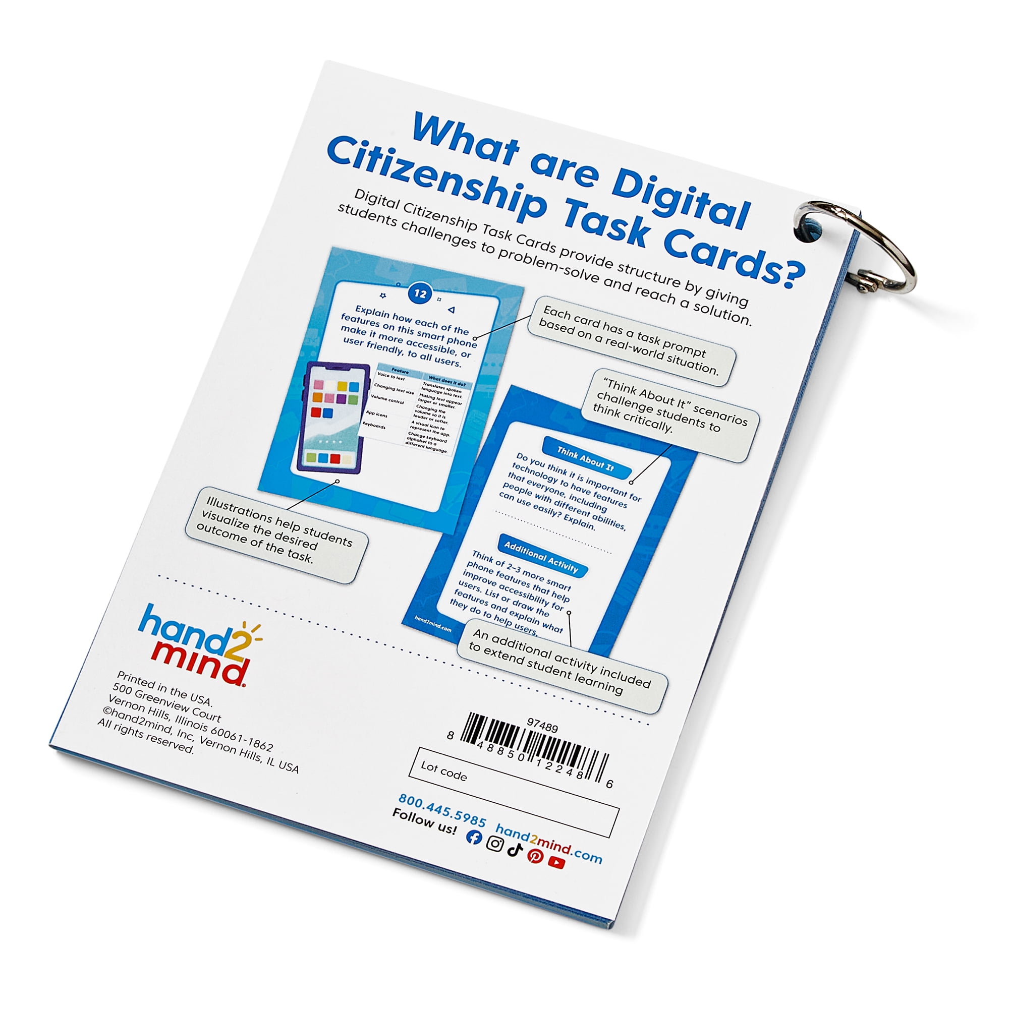hand2mind Hands-On Digital Citizenship Intermediate Task Cards, STEM for Kids