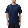 thumbnail image 3 of Weilanxin Swim Shirts Short Sleeve for Men Quick Dry Running UPF50+ Sun Protection Rash Guard Top NavyBlue S, 3 of 9