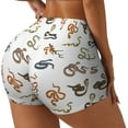 thumbnail image 2 of Wukai Snake Print Pack Biker Shorts for Women Yoga Workout Gym Running Scrunch Active Shorts-Large, 2 of 8