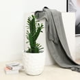 thumbnail image 3 of Luxen Home WHPL1576 MgO Geometric Round Planter, White, 3 of 5