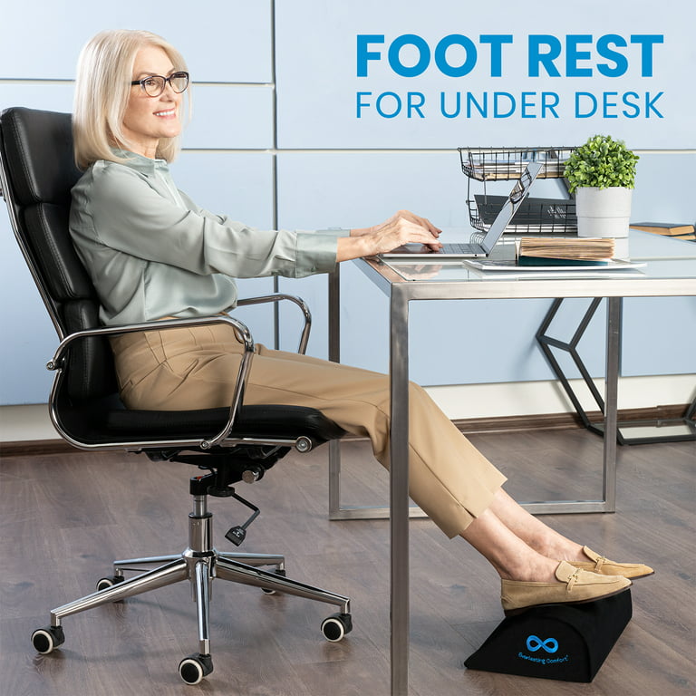 Everlasting Comfort Office Foot Rest Under Desk Ergonomic Memory Foam Foot  Pillow, Black 