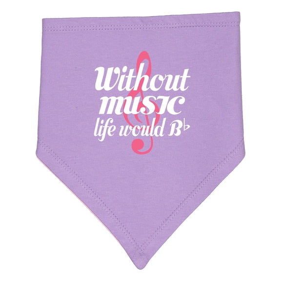 Inktastic Without Music Life Would Be Flat Baby Bandana Bib