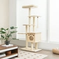 thumbnail image 3 of Gymax 67 in Multi-level Cat Tower w/ Top Perch & Wood Condo Modern Cat Tree, 3 of 10