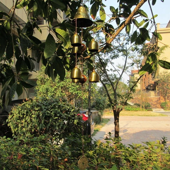 6-Bell Metal Wind Chime, 20 Inches Tall, Produces Sweet Soothing Sounds, Ideal for Hanging on Porches or Garden Patios