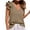 Khaki, variant on cfhntfmh Summer Tops for Women Casual Ruffle Cap Sleeve Basic Tank Tops Loose V Neck Solid Color Beach Shirts