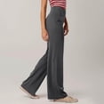 thumbnail image 5 of Women's Wide Leg Pants - Ultra Soft Casual Fashion Solid Color Long Pants with Pockets Dark Gray XL, 5 of 7