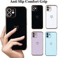 thumbnail image 4 of ZUKKASHAN for iPhone 12 Case Cute Girls Silicone Heart Pattern Design Case Fashion Plating Edge Ultra Thin Shockproof Protective Bumper Phone Case for iPhone 12, 4 of 7