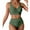 Army Green, variant on Bathing Suits for Women Two Piece Swim Suits Trendy Solid Color V Neck Bikini Sets High Waisted Pleated Swimsuits with Boyshorts