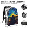 thumbnail image 4 of Honeii Abstract Starry Sky Print Clear Backpack Heavy Duty Transparent Bag 17" See Through BookBag for Women Men Adults Work Festival Sports Travel, 4 of 7