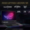 thumbnail image 2 of ASUS ROG Strix Scar 15 Gaming Laptop, 15.6" QHD 240Hz Display, Intel Core i9 12900H, 32GB DDR5, 1TB SSD, NVIDIA GeForce RTX 3070 Ti, Per-Key RGB Keyboard, Wi-Fi 6E, Black, Win 11 Pro, 32GB USB Card, 2 of 9