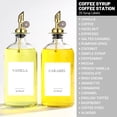 thumbnail image 3 of Set of 3 Coffee Syrup Glass Dispenser Bottles 16.23oz Pump Bottles with 20 Labels for Coffee Bar Organization, 3 of 6