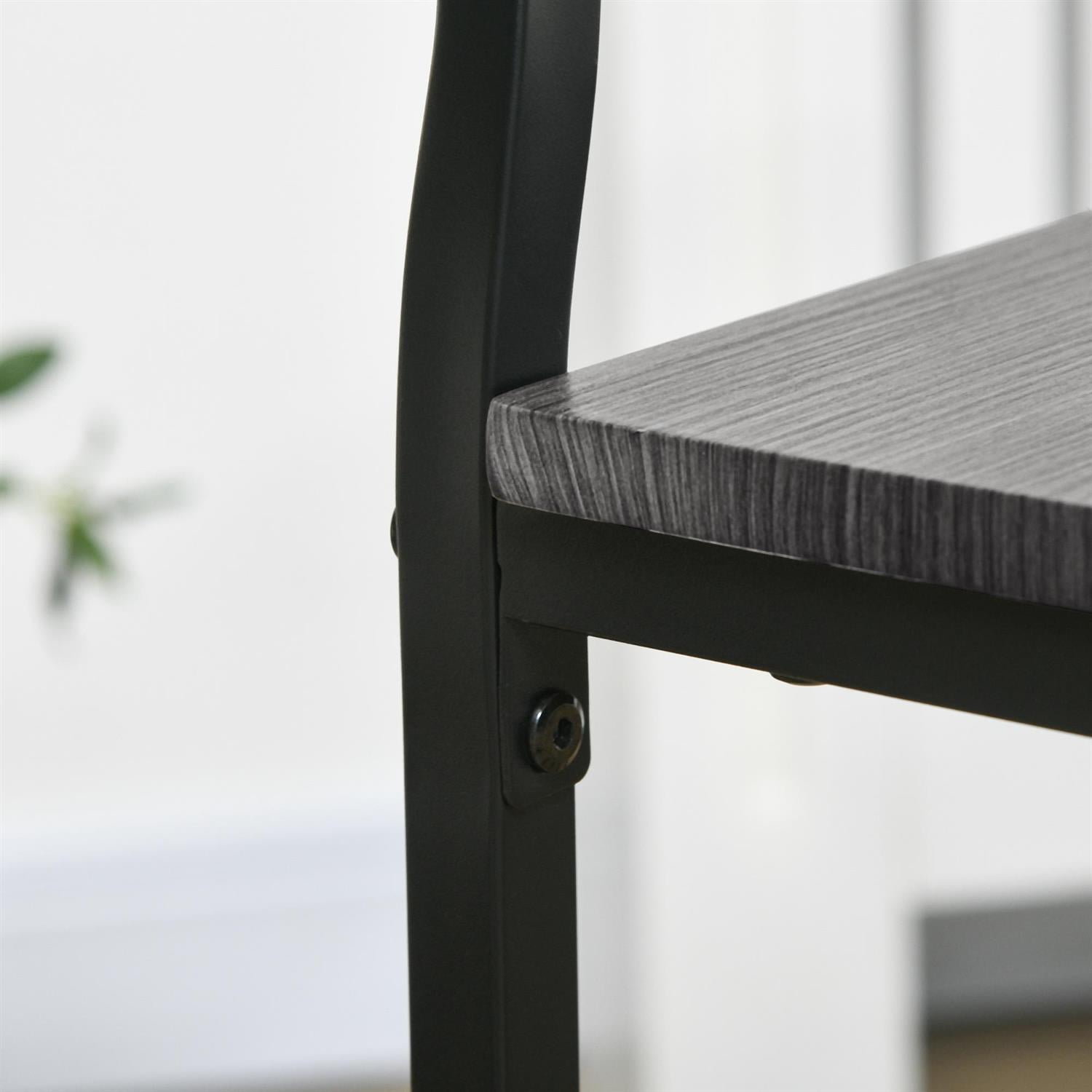 Demi Bonn 5-Piece Counter Height Bar Table Set, Square Kitchen Table and Chairs Set with Footrest for 4, Gray