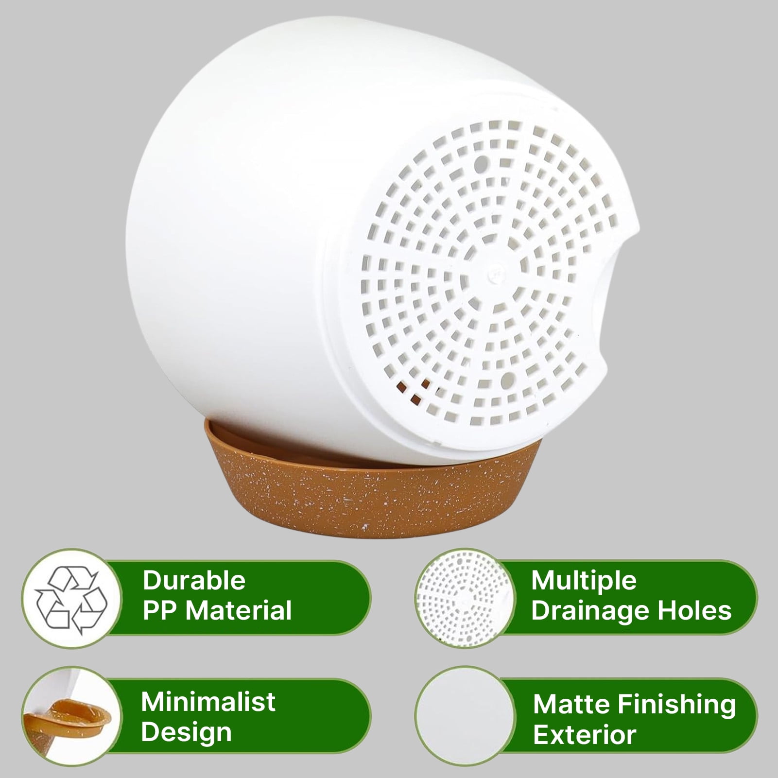 West Bay 12" 10" 9" Large Self Watering Plant Pots, 3 Pack Flower Pots Planters with Multi Mesh Drainage Holes for Indoor Outdoor Garden Plants and Flowers (White)