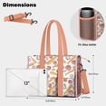 thumbnail image 5 of Teacher Tote Bag,White Orange Baseball Gear Pattern Teacher Utility Tote Bag,Large Work Tote Bags for Women with Multiple Pockets,Top Zipper Closure,13.8x10.6x6.7 Inch, 5 of 5