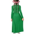 thumbnail image 5 of DISNIMO Green Dachshund Sunflower Long Sleeve Dress for Kids Fall Dresses for Kids Long Sleeve Dress with Pockets for Girls Long Dress Size 5-6 Girls Long Sleeve Swing Dress Crew Neck, 5 of 7
