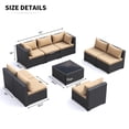 thumbnail image 5 of MRUAKA 9 Pieces Patio Conversation Set, Outdoor Sectional PE Rattan Wicker Furniture Seat,Khaki, 5 of 7