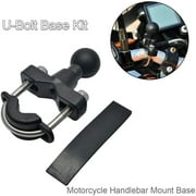 MACHSWON U-Bolt Mount Base Kit for 3/4" to 1 1/4" Motorcycle Handlebar Mount Base, with 1" Ball & 2 U Bolt & Reducer