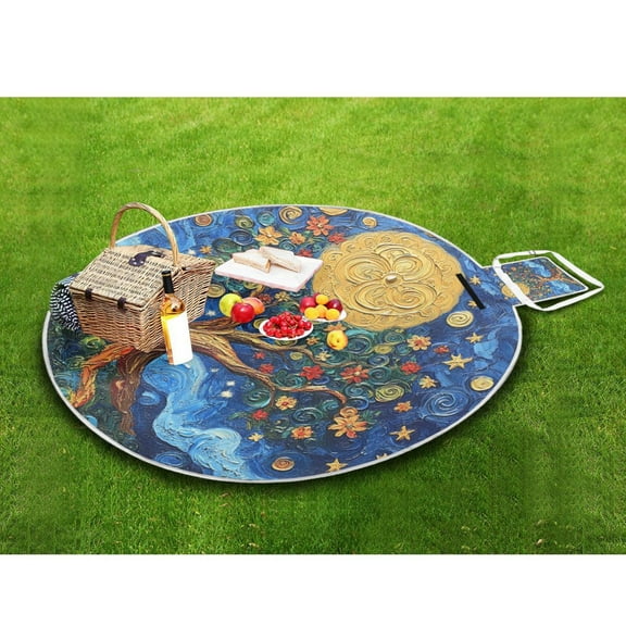 Picnic Blankets Teencool Beach Blanket Creatively Celestial Garden Pattern Outdoor Blanket for Travel