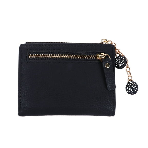 LABSERRON 1Pack Minimalist Change Purse Portable Zippered Small Wallet for Women Men Black Pu Silicone 4.3x3.1in