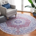 thumbnail image 3 of SAFAVIEH Serapi Braden Traditional Machine Washable Area Rug, Ivory/Red, 6'7" x 6'7" Round, 3 of 10