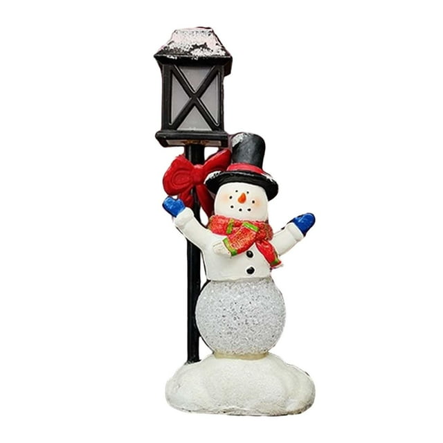 Decoración de mesa navideña iluminada, figurita navideña LED, luz nocturna, farola brillante para estante, decoración navideña para sala de estar Estilo D