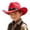 Red, variant on HNMKIU Kids Cowboy Hat Playful Western Style Fedora Hat For Little Boys And Girls Outdoor Party Casual Sun Protection