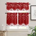 thumbnail image 3 of Red Christmas Kitchen Curtains and Valances Set, Rod Pocket Curtains Tier Farmhouse Window Curtains 24 Inch Length, Winter Xmas Snowflake Ball Stripes Rustic 3 Piece Kitchen Curtains Set, 3 of 6