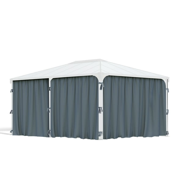Palram - Canopia Milano 4300 10' x 14'/Martinique 5000 12' x 16' Gazebo Curtain Set - 6 Piece