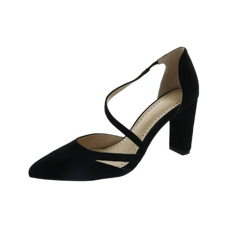 

Adrienne Vittadini Womens Nath Suede Ankle D Orsay Heels Black 8.5 Medium (B M)