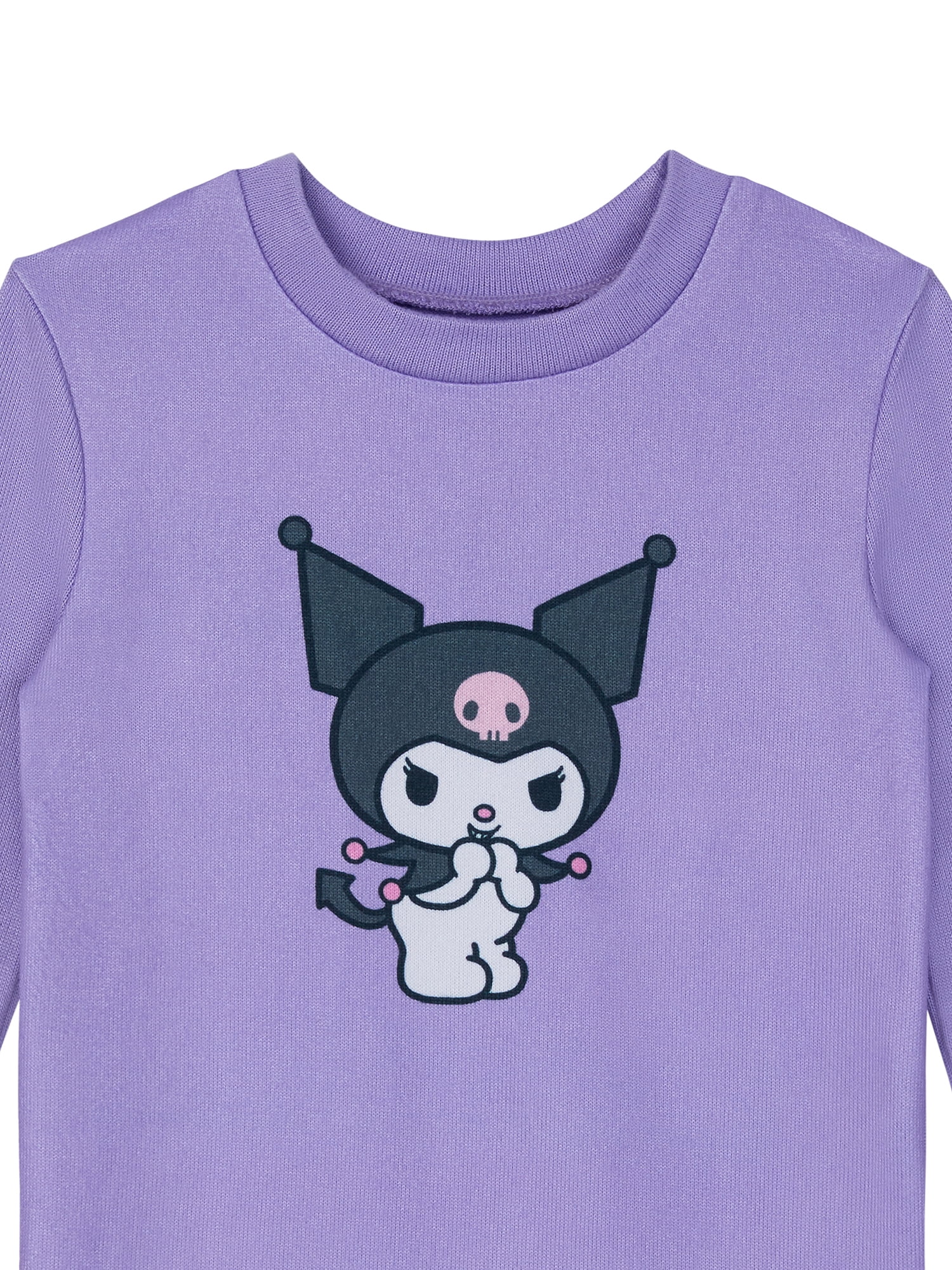 Kuromi Girls Long Sleeve Snug Fit Top and Pant Pajama Set, 2-Piece, Sizes 4-10