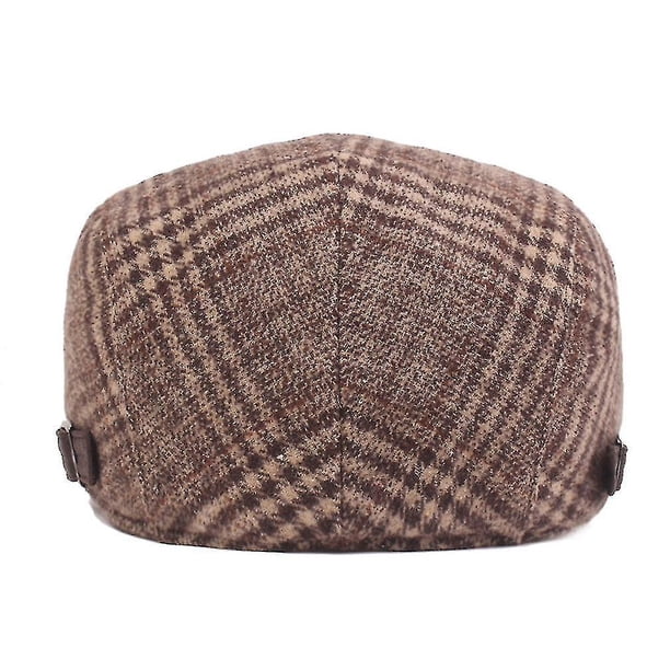 Boina a cuadros de otoño invierno para hombre liwang gorra plana gorra ajustable informal