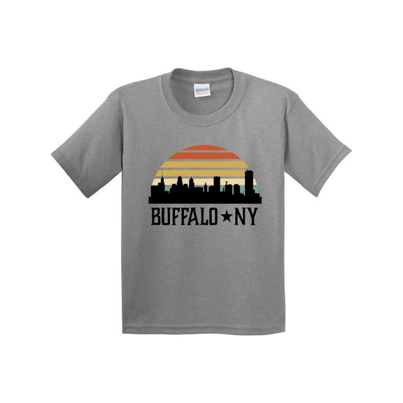 Inktastic Buffalo New York Skyline Retro Youth T-Shirt