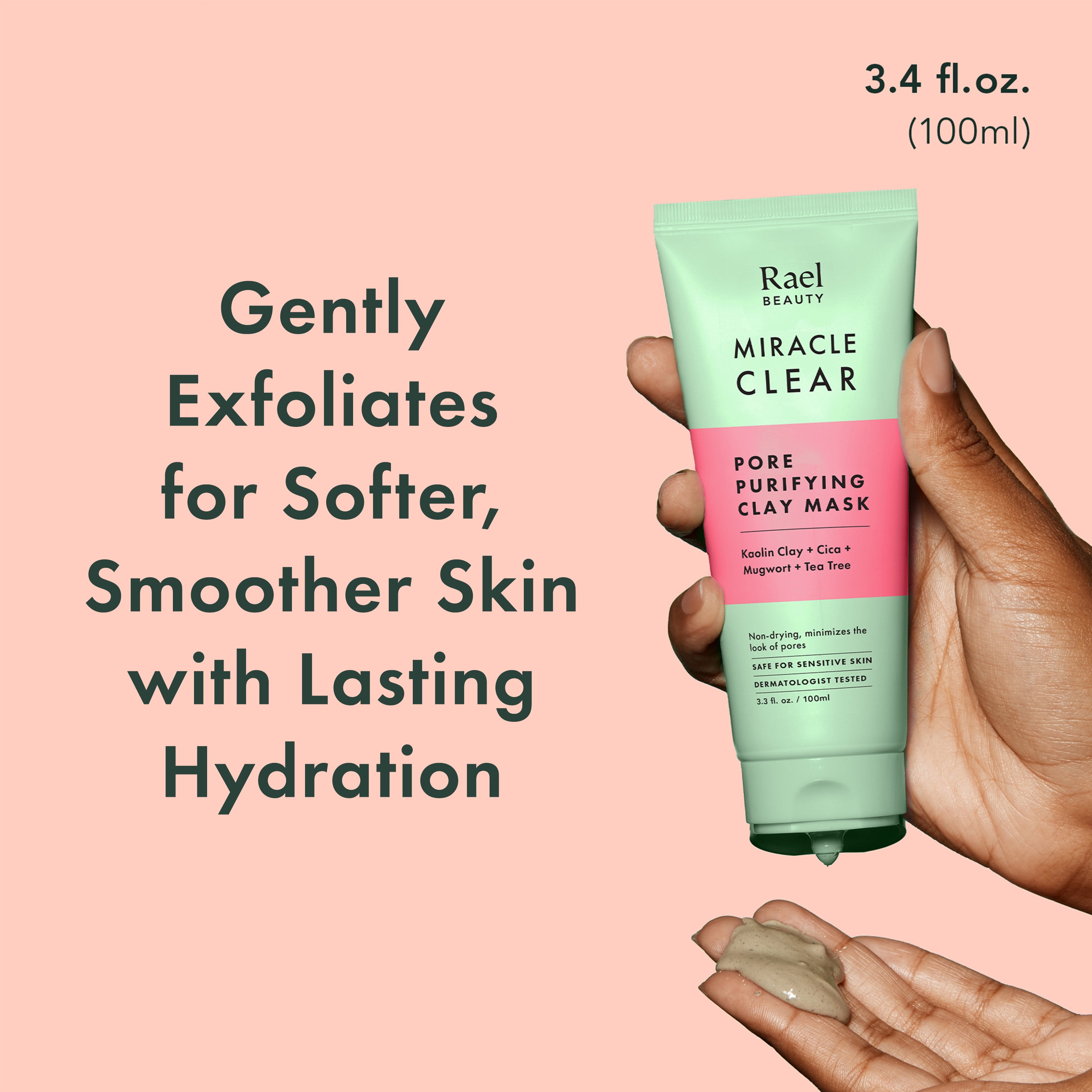 Rael Miracle Clear Pore Purifying Kaolin Clay Face Mask, 3.4 fl oz
