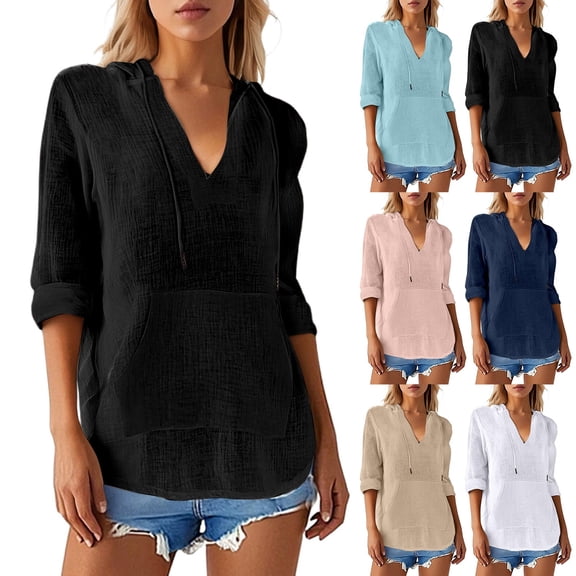 Womens Tops Long Sleeve Casual Loose Fit Shirt Relaxed Blouse Spring Summer Outfits Top Basic Tees L