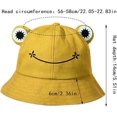 thumbnail image 2 of 2 uds sombrero de cubo de rana para adultos, sombrero de algodón para mujer, sombrero de pescador de algodón plegable para niños y mujeres - (verde+amarillo), 2 of 5
