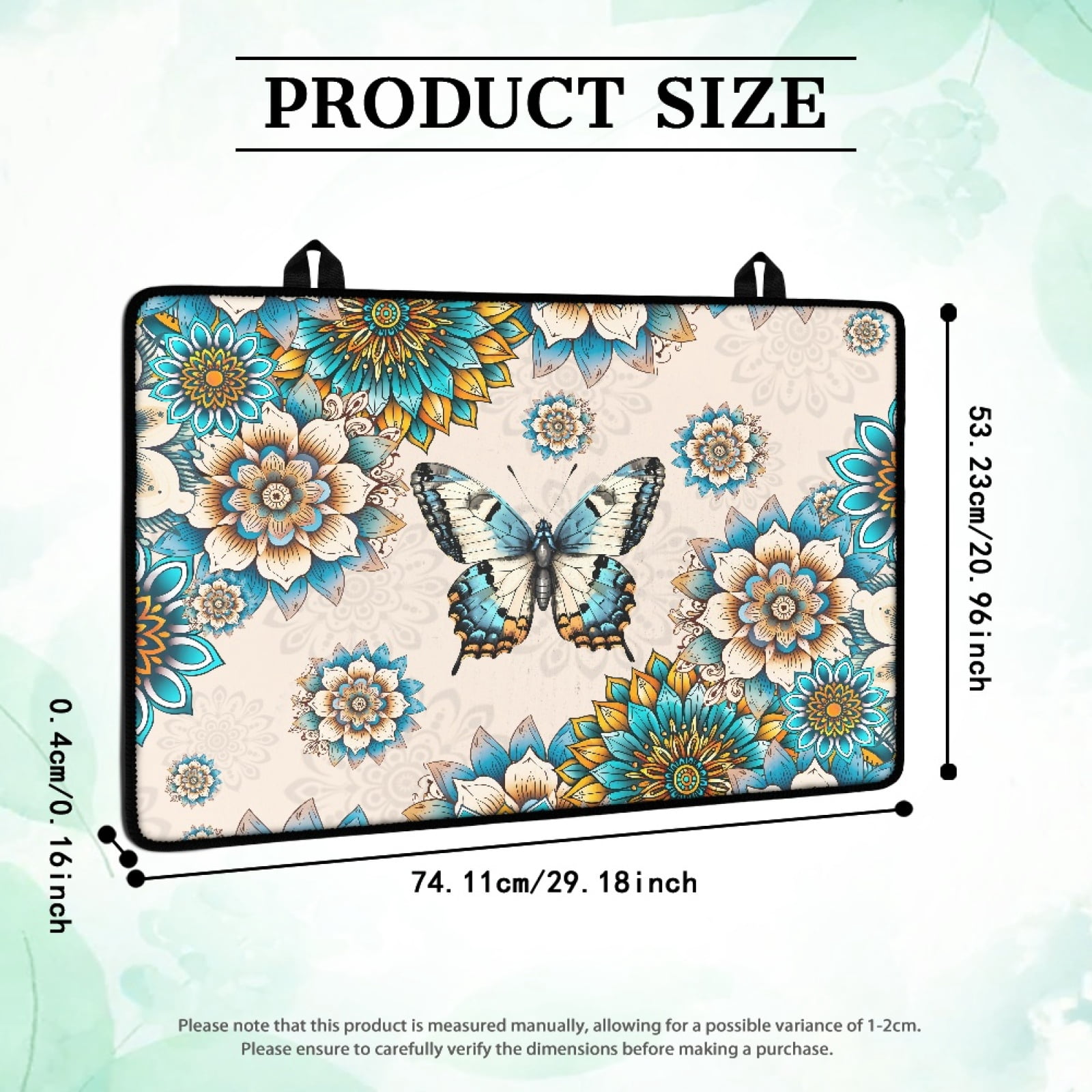 Renewold Stove Top Cover for Electric Stove, Stove Mat for Glass Stove Top, Heat Resistant Oil Resistant Cooktop Protector Cover for Kitchen Decor, Bohemian Flower Butterfly