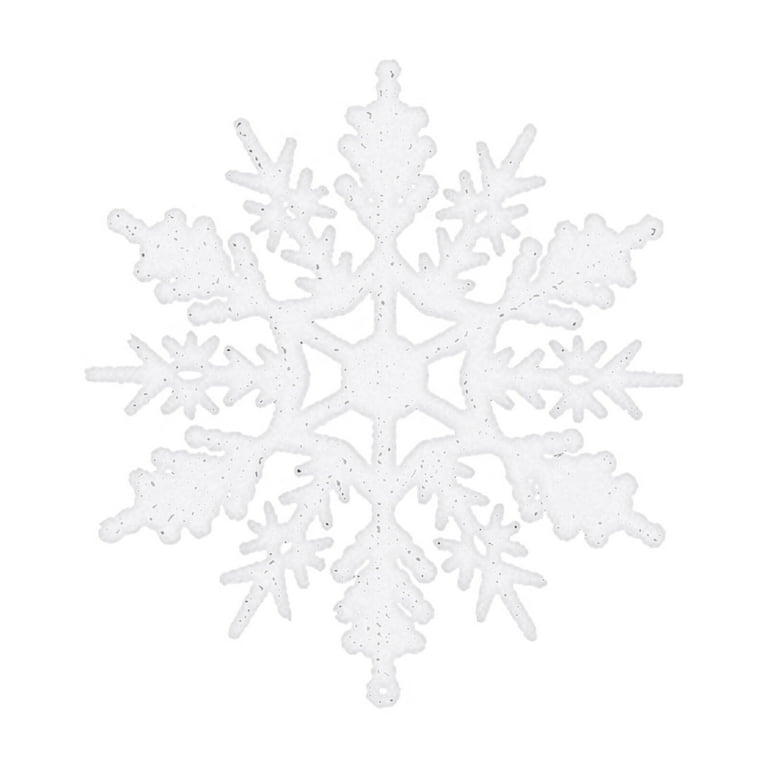 Womail 24pcs Christmas Snowflake Ornaments Plastic Glitter Snow ...
