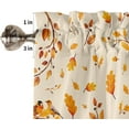 thumbnail image 5 of Fall Autumn Kitchen Window Curtain Set with Tiers and Valance, 3 Pieces Rod Pocket Valances Yellow Orange Fall Leaves Birds Window Treatment Semi Sheer Kitchen Bedroom Farmhouse Decor (52"W x 18"L), 5 of 6