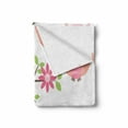 thumbnail image 2 of Owl Soft Flannel Fleece Throw Blanket, Baby Owls Waving in the Floral Tree Springtime Girly Design Print, Cozy Plush for Indoor and Outdoor Use, 60" x 80", Pink Green White, by Ambesonne, 2 of 6