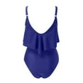 thumbnail image 4 of Vedolay Women's Summer One Piece Tummy Control Ruffled Sleeve Solid Color Swimsuit,Blue S, 4 of 5