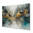 thumbnail image 2 of Designart "Modern Contemporary Abstract Grey and Gold I" Abstract Marble Metal Art Living Room, 2 of 4