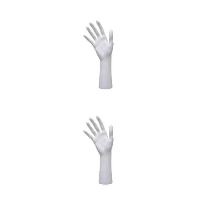 Wweixi Chic Chain Hand Model Shop Display Holder for Stunning Jewelry Showcase White 25.5cm 2Set