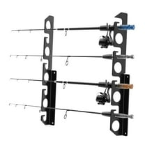 Wall Fishing Rod Rack Fishing Rod Wall Holder Hiking Poles Storage Organizer Fishing Rod Wall Mounted Shelf Display Stand for Hockey Sticks and Cues Storage Home Fishing Club Wall Decoration Black