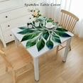thumbnail image 2 of BANET Vinyl Tablecloth White Background Green Palm Leaf Square Table Cover Wipe Clean White, 2 of 7