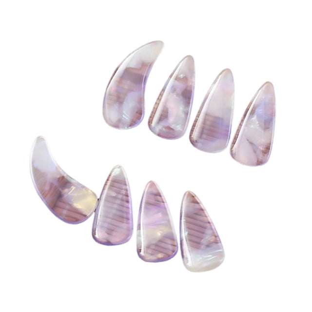 Fiocias 8 Pieces Guzheng Finger Picks for Adult Curved Double Sided Nail Covers Finger Nail Protectors Sturdy Compact Material Comfortable Design Suitable for Learning Performance String style C