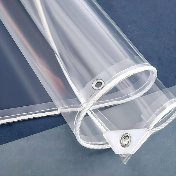 Clear Tarps Heavy Duty 14Mil Waterproof Double Sided Tarps with Grommets Tarpaulin Greenhouse Covers for Camping Patio and Pavilion