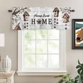 thumbnail image 2 of Sweet Home Rod Pocket Curtain Valance, Western Stars Bird Houses White Wood Plank Farmhouse Window Valance for Living Room, Bedroom, Kitchen 42"W x 12"L, 2 of 9
